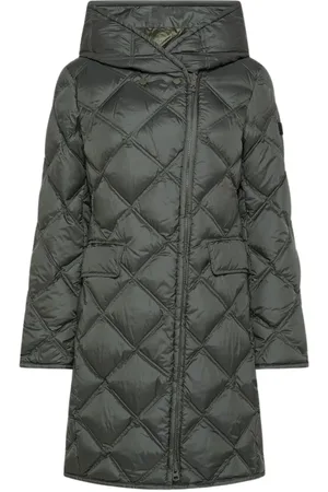 Peuterey Jacka, Dam, M, Polyester, Lång Grön Quiltad Jacka