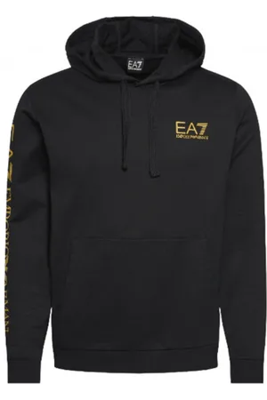 EA7 Sweatshirts & Hoodies, Herr, XL, Svart/Guld Sweatshirt