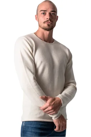 Daniele Fiesoli Stickade tröjor & koftor, Herr, XL, Cashmere Tröja i Offwhite