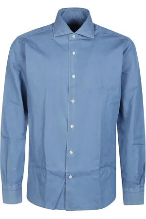 BARBA Skjorta, Herr, XL, Denim, Denim Neck Skjorta