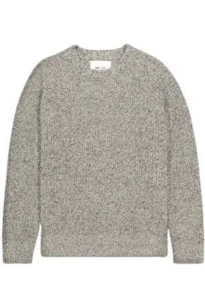 NN.07 Sweatshirts & Hoodies, Herr, M, Klassisk Ribbstickad Rund Hals Tröja
