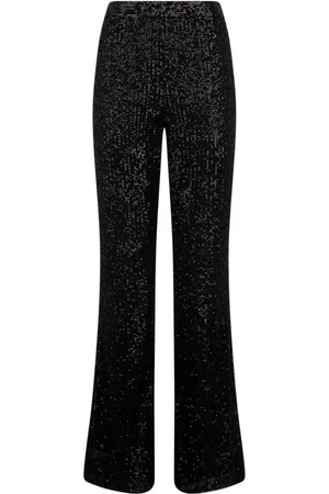 Twin-Set Byxor, Dam, S, Polyester, Svarta Night of Light Flare Byxor