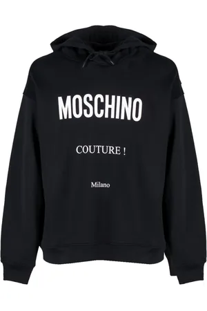 Moschino Sweatshirts & Hoodies, Herr, XL, Bomull, Klassisk Label Hoodie i Svart