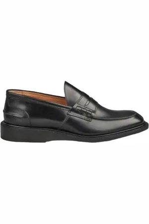 TRICKERS Skor, Herr, 41 EU, Läder, Klassiska Penny Loafers i Svart Läder