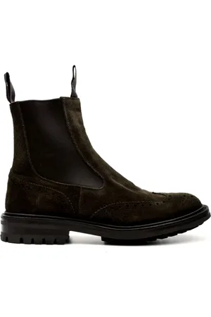 TRICKERS Skor, Herr, 44 EU, Mocka, Henry Suede Earth Grön Stövel