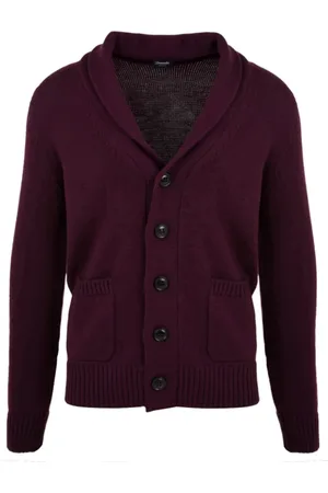 DRUMOHR Stickade tröjor & koftor, Herr, XL, Bordeaux Sweater Cardigan för Män