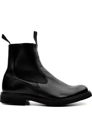 TRICKERS Skor, Herr, 43 1/2 EU, Läder, Svarta Läderstövlar
