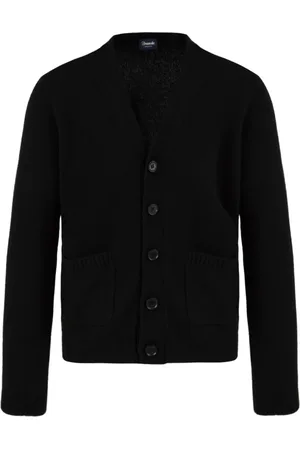 DRUMOHR Stickade tröjor & koftor, Herr, 2Xl, Svart Cardigan för Män