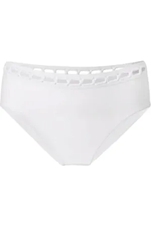 ERMANNO SCERVINO Underkläder, Dam, L, Polyester, Vita Broderade Lycra Bikiniunderdelar