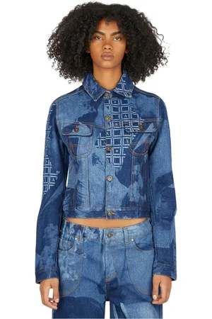 Ahluwalia Jacka, Dam, S, Denim, Grafisk Denimjacka