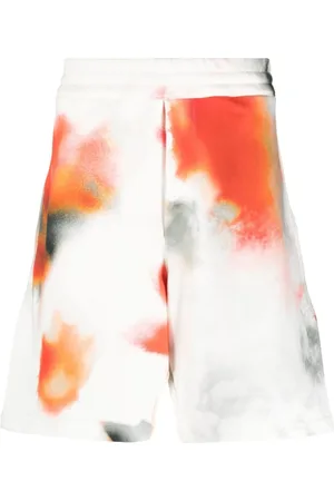 Alexander McQueen Shorts, Herr, L, Bomull, Tie-Dye Bomullsshorts med Broderad Logotyp