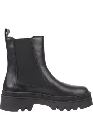 Tommy Hilfiger Skor, Dam, 39 EU, Läder, Svarta Chelsea Ankelboots