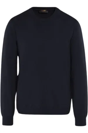 MOORER Stickade tröjor & koftor, Herr, S, Fin Cashmere Silk Crew-neck Sweater