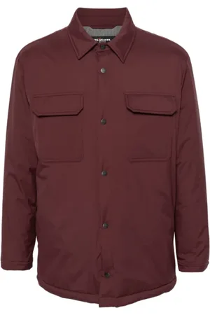 Kiton Jacka, Herr, XL, Polyester, Vinröd Skjortjacka