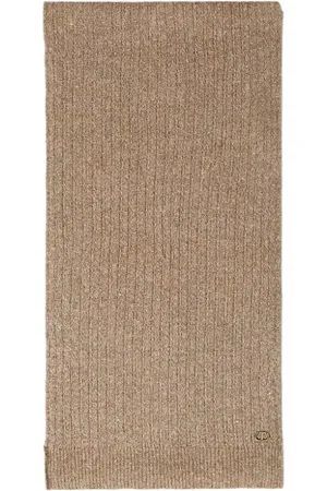 Twin-Set Accessoarer, Dam, ONE Size, Paljetter, Räfflad stickad halsduk med lurex och paljetter