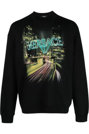 VERSACE Sweatshirts & Hoodies, Herr, L, Bomull, Klisk borstad tygtröja