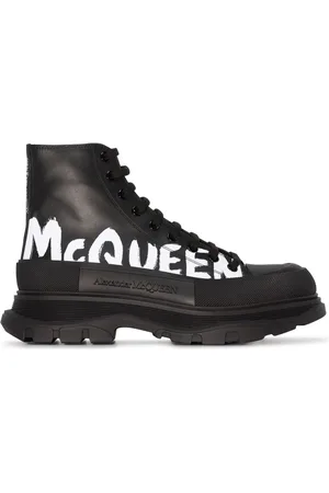 Alexander McQueen Skor, Herr, 40 EU, Läder, Svarta stövlar med överdimensionerad gummisula