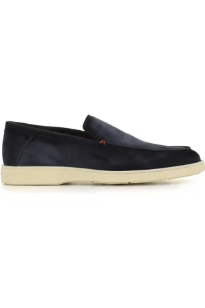 santoni Skor, Herr, 40 EU, Mocka, Blå Mockasin Sandaler i Mocka