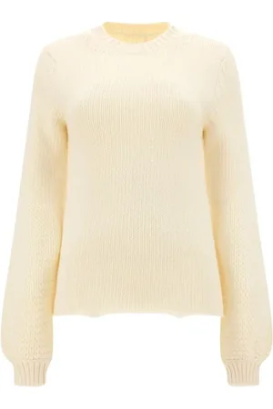 Chloé Stickade tröjor & koftor, Dam, S, Vit Cashmere och Ulltröja