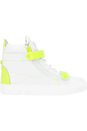 Giuseppe Zanotti Skor, Herr, 42 1/2 EU, Läder, Vita Läder Sneakers med Kardborreband