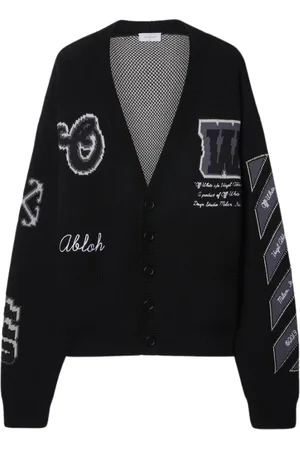 OFF-WHITE Stickade tröjor & koftor, Herr, S, Bomull, Varsity Stickad Kofta