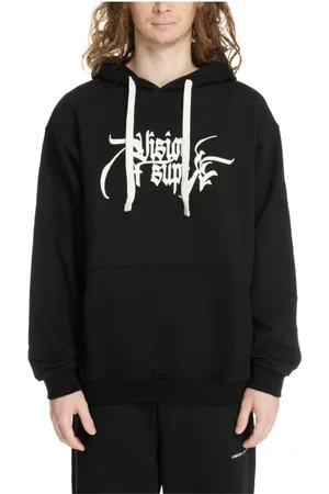 Vision Of Super Sweatshirts & Hoodies, Herr, M, Bomull, Ängel Staty Mönstrad Hoodie