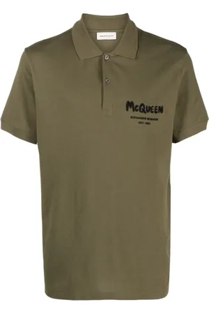 Alexander McQueen Topp, Herr, S, Logo Polo Shirt i Khaki