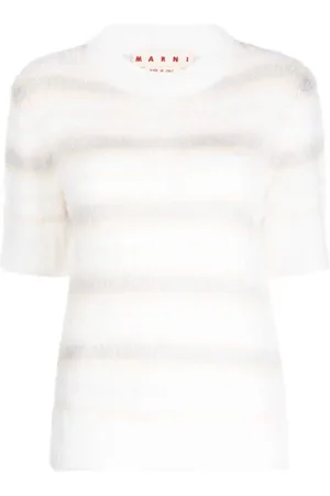 Marni Stickade tröjor & koftor, Dam, S, Nylon, Borstad Mohair T-shirt