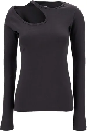 Low Classic Topp, Dam, M, Bomull, Grå Sweaters med Curve Hole