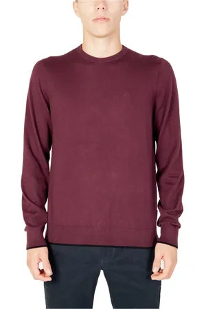 Armani Exchange Stickade tröjor & koftor, Herr, XL, Bomull, Lila Stickat för Män