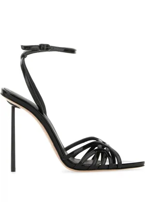 LE SILLA Skor, Dam, 39 EU, Läder, Svarta Bella Sandaler med 10 cm Klack