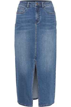 Kaffe Kjol, Dam, M, Denim, Delad Denimkjol