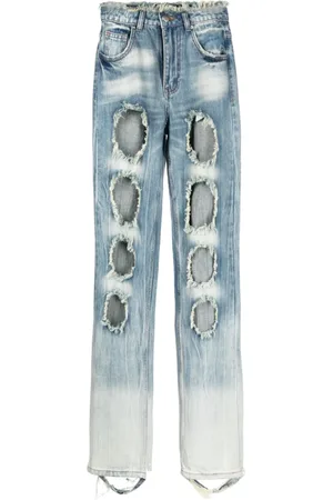 RUI Jeans, Dam, M, Bomull, Slitna straight-leg jeans