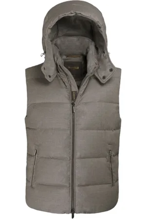 MOORER Jacka, Herr, S, Kashmir, Quiltad Cashmere Gilet med Gäsdunsvaddering