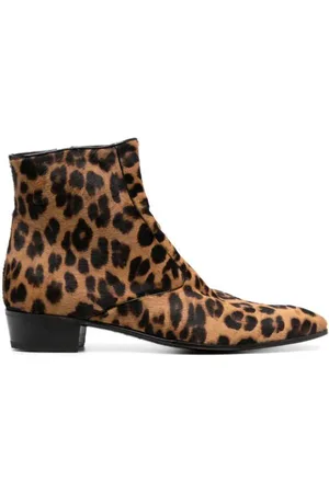 LIDFORT Skor, Herr, 41 EU, Mocka, Leopard Mocka Ankelboots