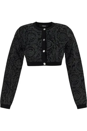 VERSACE Stickade tröjor & koftor, Dam, M, Viskos Cropped Cardigan