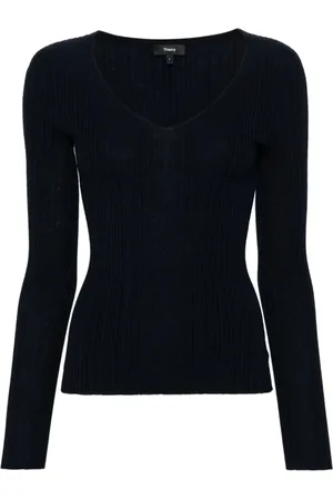 THEORY Stickade tröjor & koftor, Dam, L, V-neck Stickat