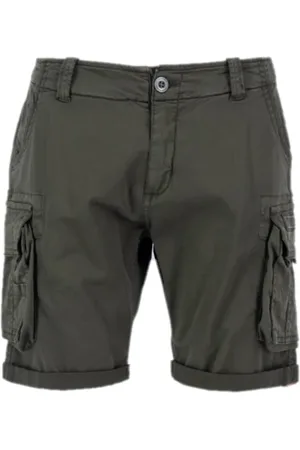 Alpha Industries Shorts, Herr, W30, Bomull, Cargo Crew Shorts Grå Svart