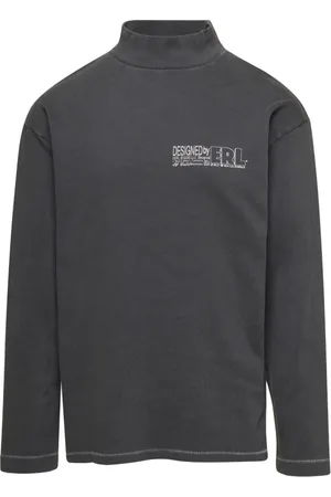 ERL Sweatshirts & Hoodies, Herr, L, Bomull, Svart Långärmad Stickad Tröja