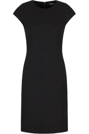 Giorgio Armani Klänning, Dam, L, Svart Ull Stretch Klänning