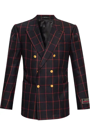 Gucci Jacka, Herr, L, Svart Ull Flanell Dubbelknäppt Blazer
