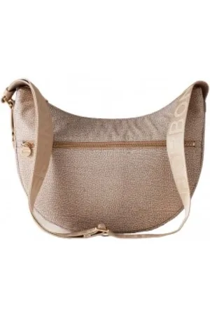 Borbonese Väska, Dam, ONE Size, Läder, Halvmåne Sand Hobo Väska