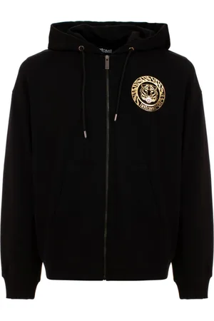 Roberto Cavalli Sweatshirts & Hoodies, Herr, XL, Svarta Hoodie Tröjor