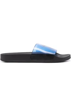 Giuseppe Zanotti Skor, Herr, 41 EU, Läder, Svart Elegant Öppna Platta Sandaler