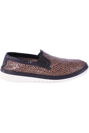 Dolce & Gabbana Skor, Herr, 40 EU, Läder, Män Flätat Läder Platta Skor