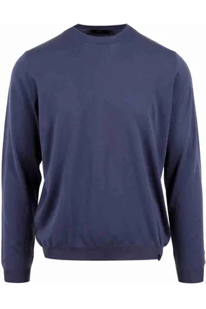 FAY Sweatshirts & Hoodies, Herr, M, Bomull, Stilren Stickad Tröja