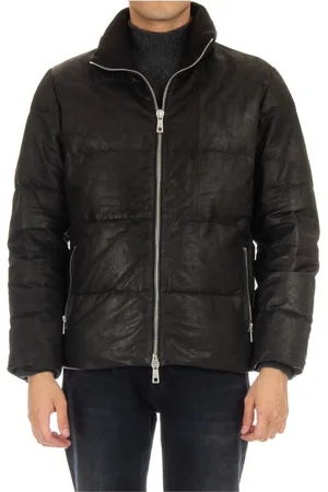GIORGIO BRATO Jacka, Herr, 2Xl, Läder, Vadderad läderjacka med quiltad detalj