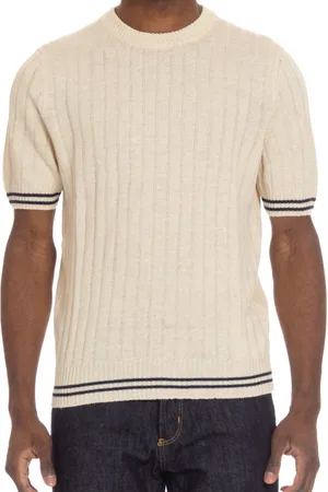 Gran Sasso Stickade tröjor & koftor, Herr, L, Linne, Round-neck Stickat