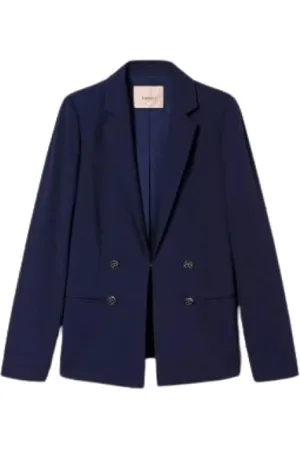 Twin-Set Jacka, Dam, S, Polyester, Elegant Blazer Vest med Revers
