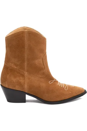 Twin-Set Skor, Dam, 40 EU, Mocka, Broderade Mocka Cowboy Boots